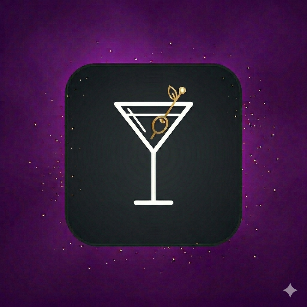 BarKeep logo — a martini glass with a gold olive pick